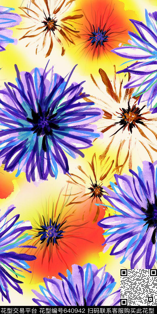 大牌华亿平台花朵花卉数码印花华亿平台下载（图片编号: 640942） - 瓦栏（Walan）