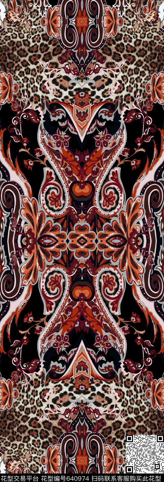 大方时尚佩斯利数码印花华亿平台下载（图片编号: 640974） - 瓦栏（Walan）