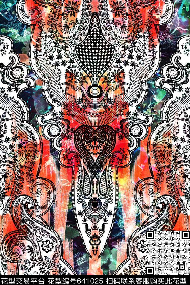 花卉火腿花腰果数码印花华亿平台下载（图片编号: 641025） - 瓦栏（Walan）