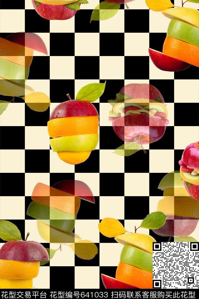 趣味水果组合数码印花华亿平台下载（图片编号: 641033） - 瓦栏（Walan）