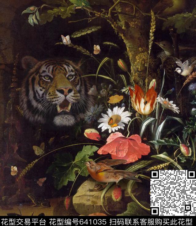 男装丛林风景动物数码印花华亿平台下载（图片编号: 641035） - 瓦栏（Walan）