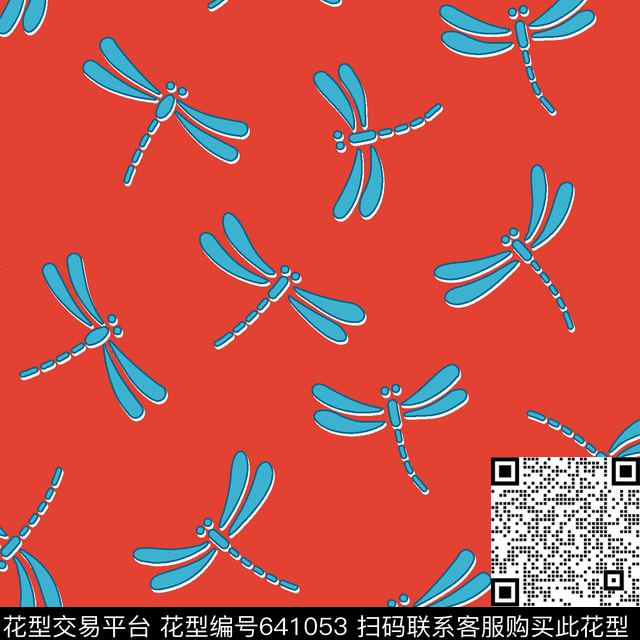 花卉蜻蜓动物世界传统印花华亿平台下载（图片编号: 641053） - 瓦栏（Walan）
