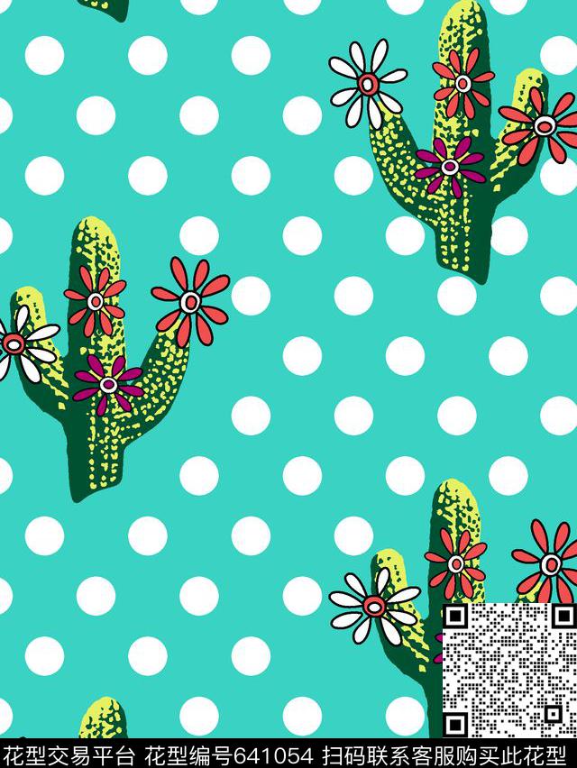 小碎花仙人掌趣味童装传统印花华亿平台下载（图片编号: 641054） - 瓦栏（Walan）