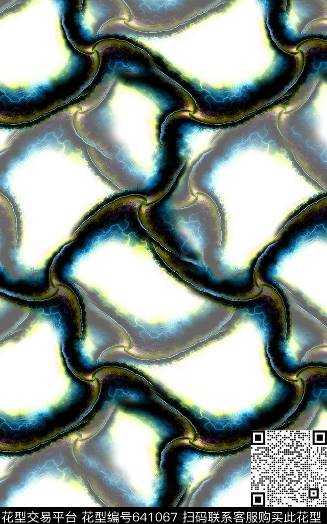 条纹曲线过度数码印花华亿平台下载（图片编号: 641067） - 瓦栏（Walan）