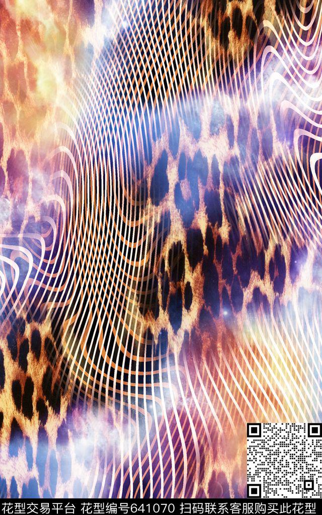 动物纹理线条波浪纹数码印花华亿平台下载（图片编号: 641070） - 瓦栏（Walan）