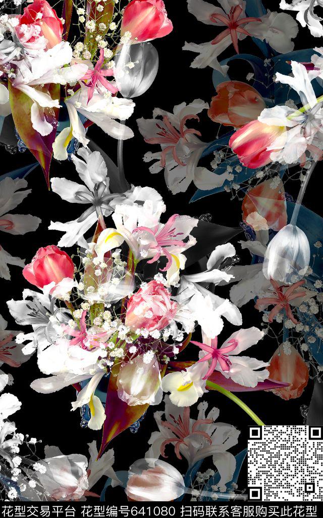 小碎花花卉植物数码印花华亿平台下载（图片编号: 641080） - 瓦栏（Walan）