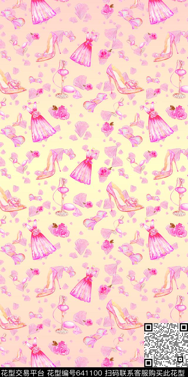 romantic2017watercolor数码印花华亿平台下载（图片编号: 641100） - 瓦栏（Walan）