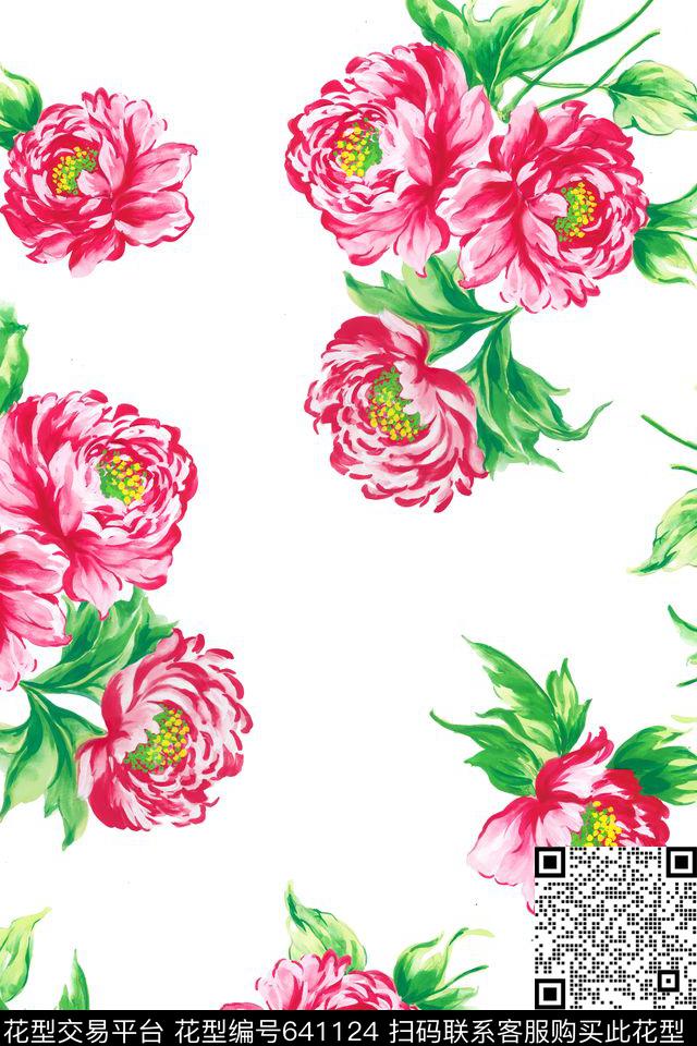 花卉数码印花华亿平台下载（图片编号: 641124） - 瓦栏（Walan）