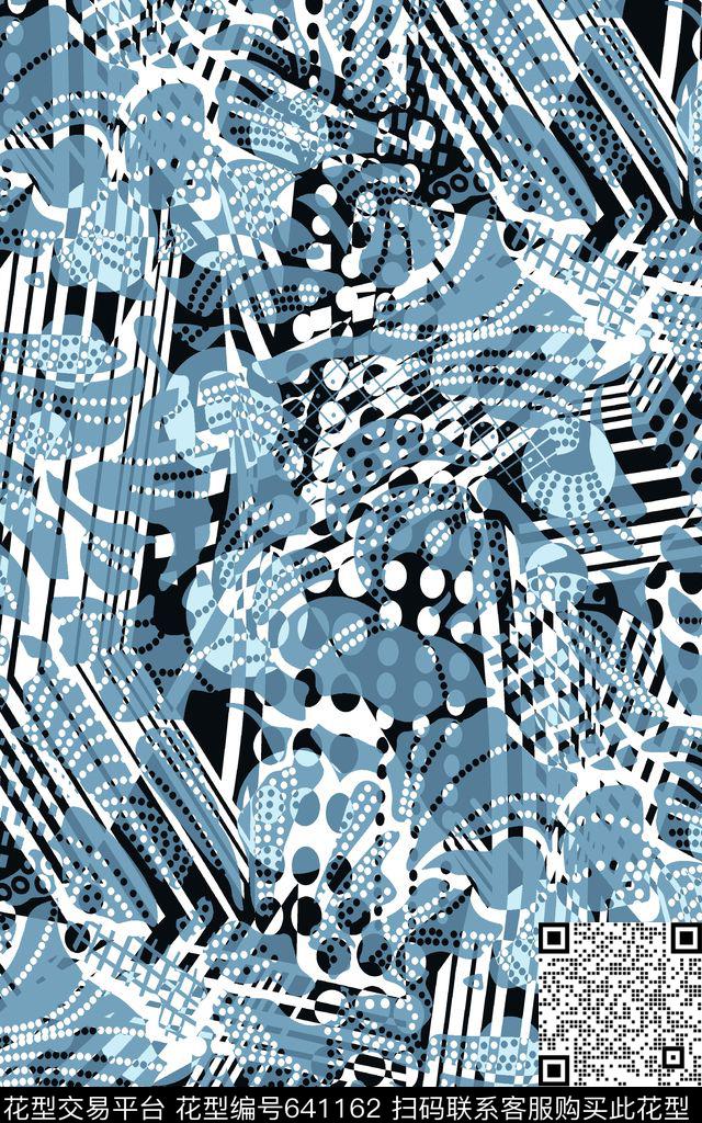 不规则几何色块波点数码印花华亿平台下载（图片编号: 641162） - 瓦栏（Walan）