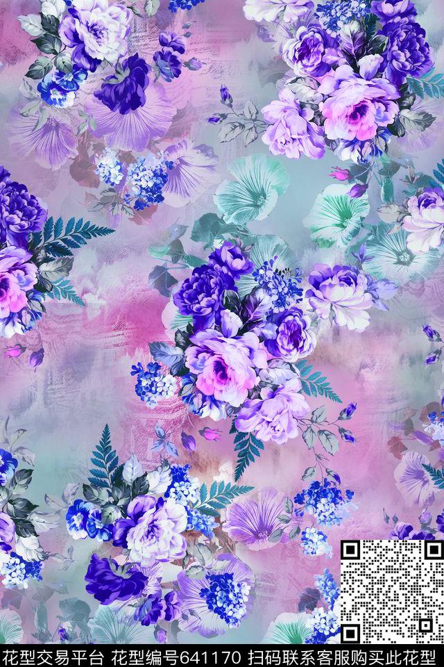 花卉数码印花华亿平台下载（图片编号: 641170） - 瓦栏（Walan）