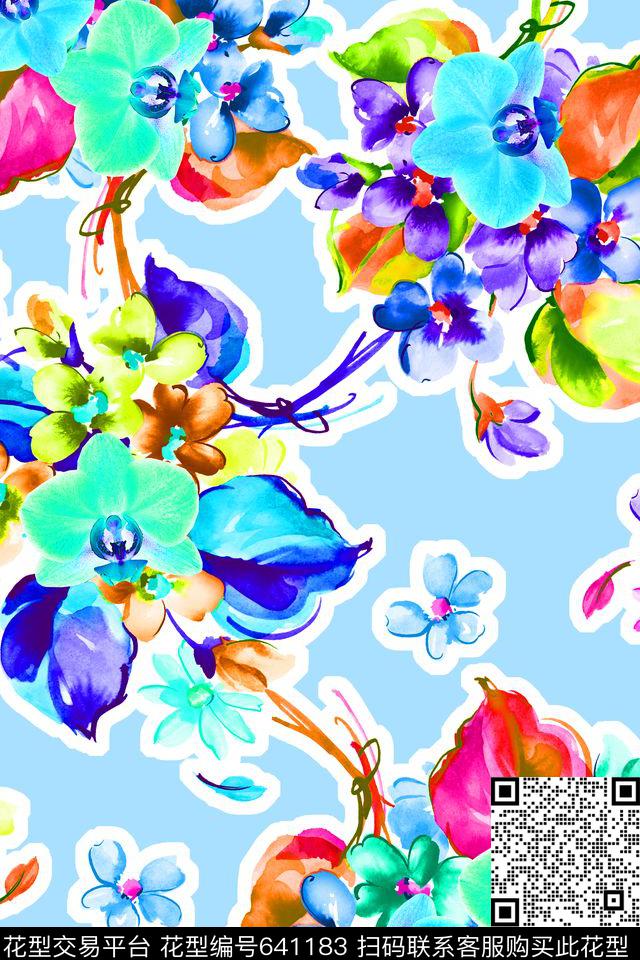 泳装花卉清新数码印花华亿平台下载（图片编号: 641183） - 瓦栏（Walan）