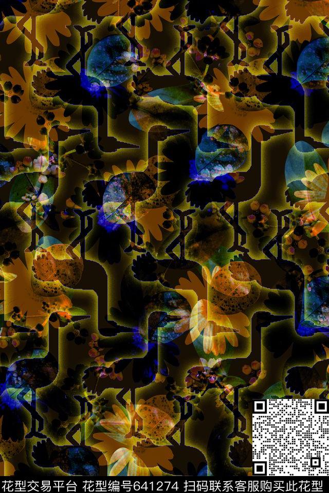 鸟花卉男女服装数码印花华亿平台下载（图片编号: 641274） - 瓦栏（Walan）