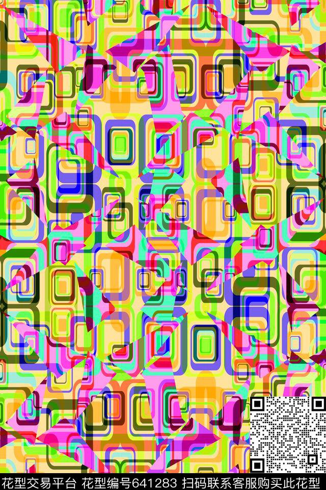 方格菱形不规则几何传统印花华亿平台下载（图片编号: 641283） - 瓦栏（Walan）