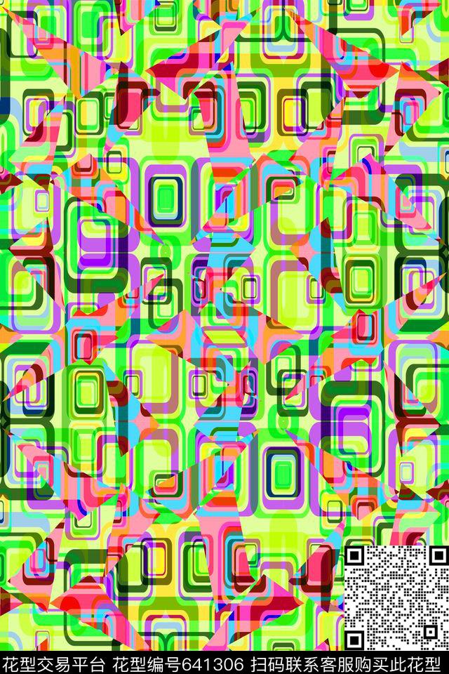 方格菱形不规则几何传统印花华亿平台下载（图片编号: 641306） - 瓦栏（Walan）