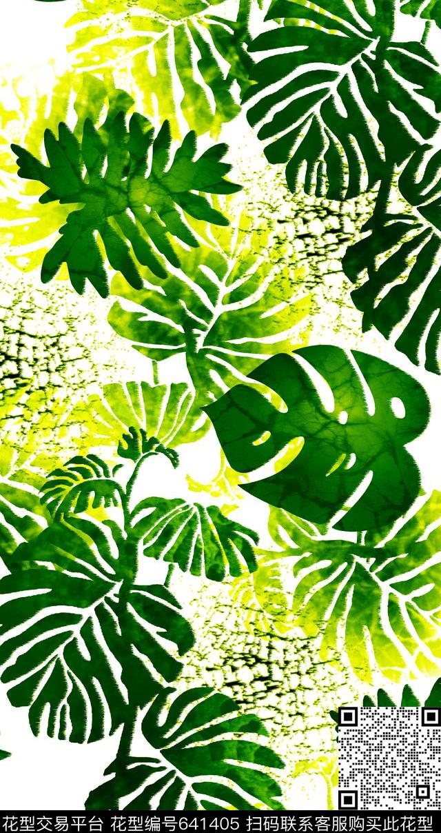 热带棕榈叶数码印花华亿平台下载（图片编号: 641405） - 瓦栏（Walan）