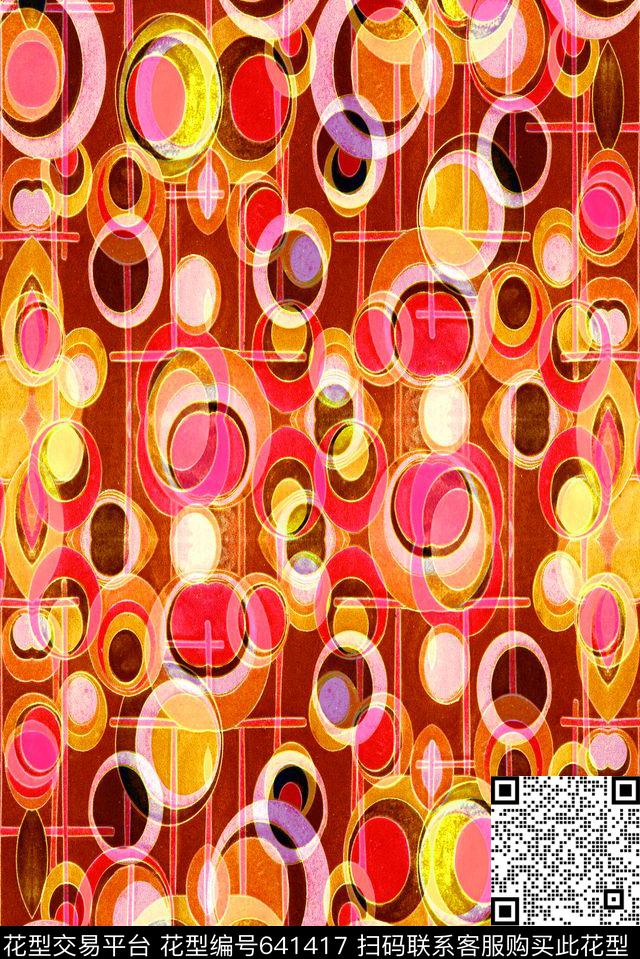 波点圆点圆圈数码印花华亿平台下载（图片编号: 641417） - 瓦栏（Walan）