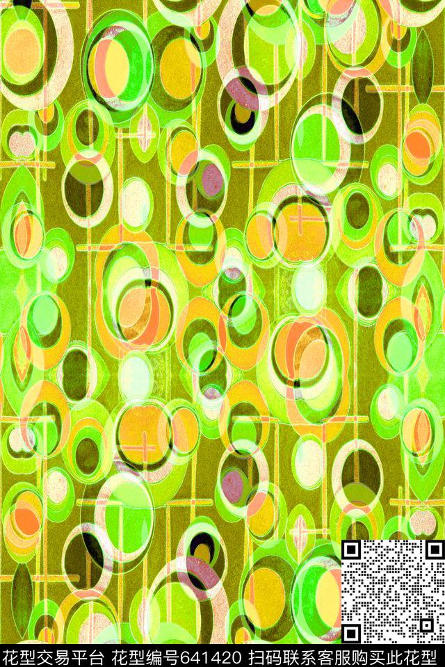 波点圆点圆圈数码印花华亿平台下载（图片编号: 641420） - 瓦栏（Walan）