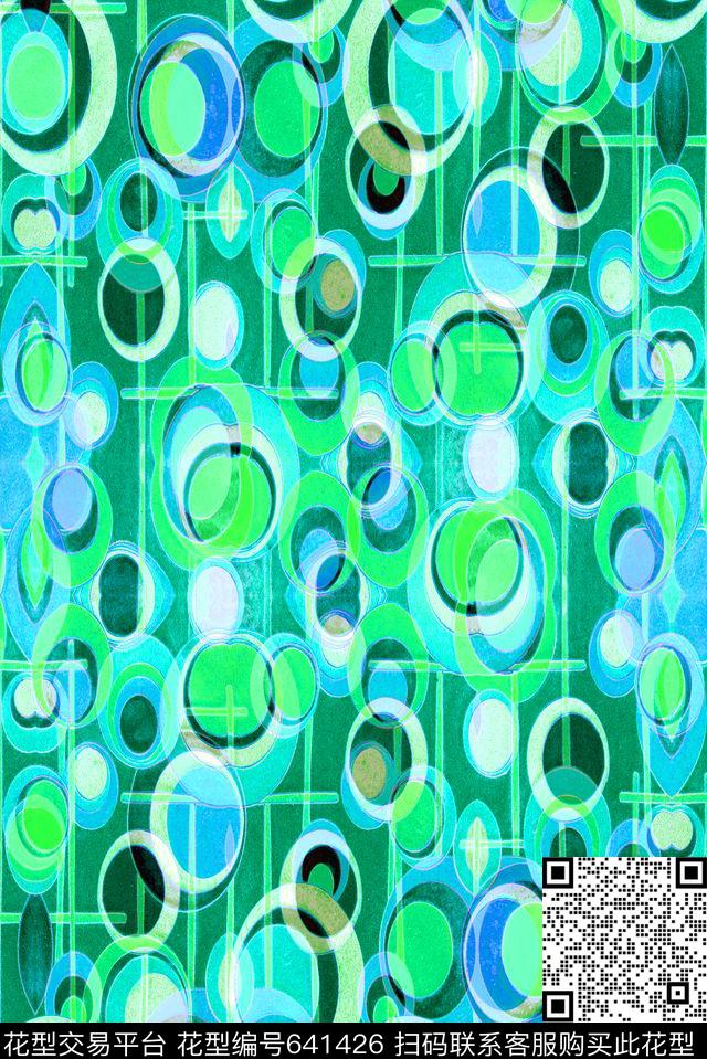 波点圆点圆圈数码印花华亿平台下载（图片编号: 641426） - 瓦栏（Walan）