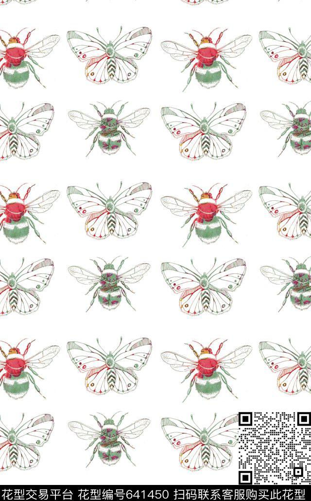 清新水彩水彩清新蝴蝶数码印花华亿平台下载（图片编号: 641450） - 瓦栏（Walan）