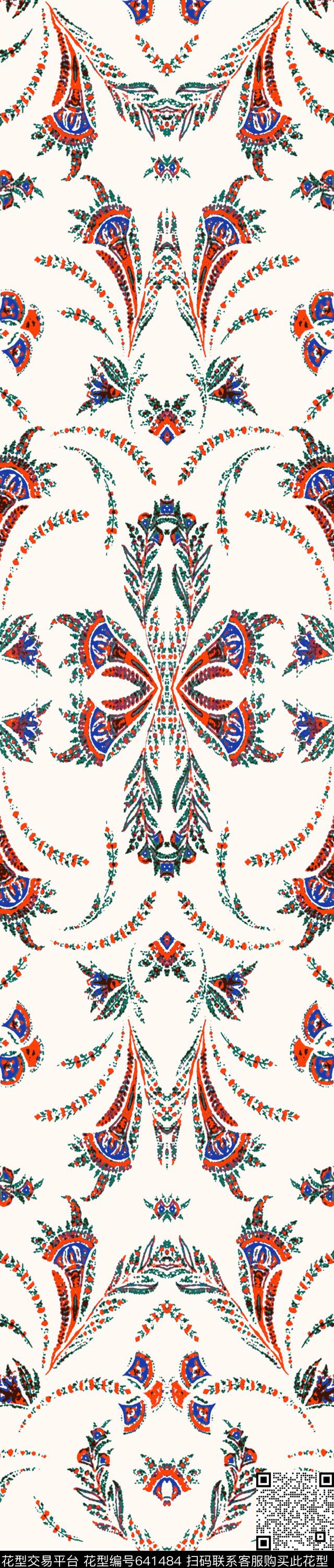 民族风佩斯利定位传统印花华亿平台下载（图片编号: 641484） - 瓦栏（Walan）