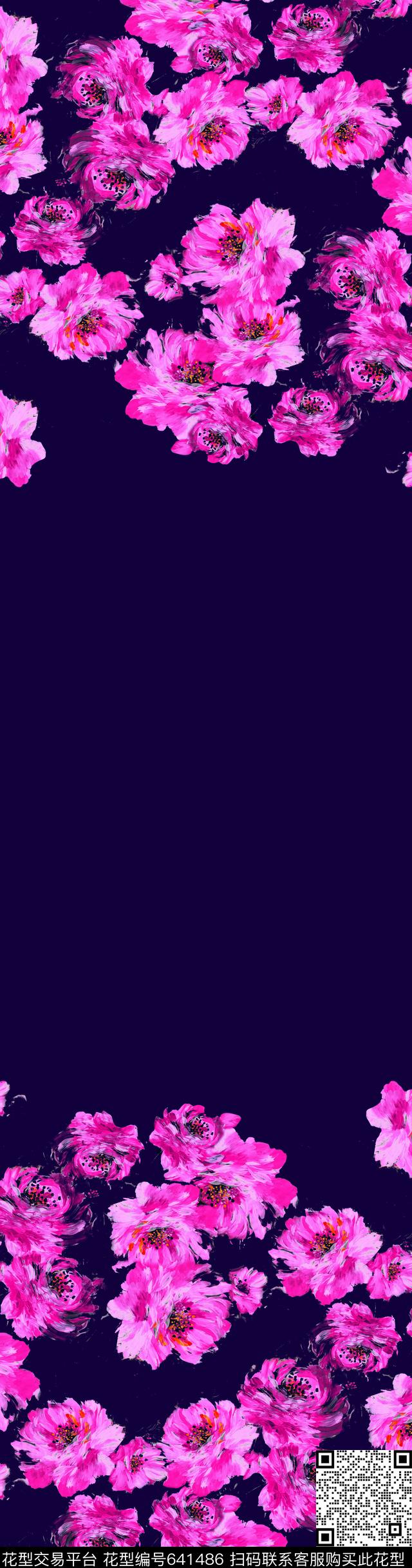 花朵花卉定位传统印花华亿平台下载（图片编号: 641486） - 瓦栏（Walan）