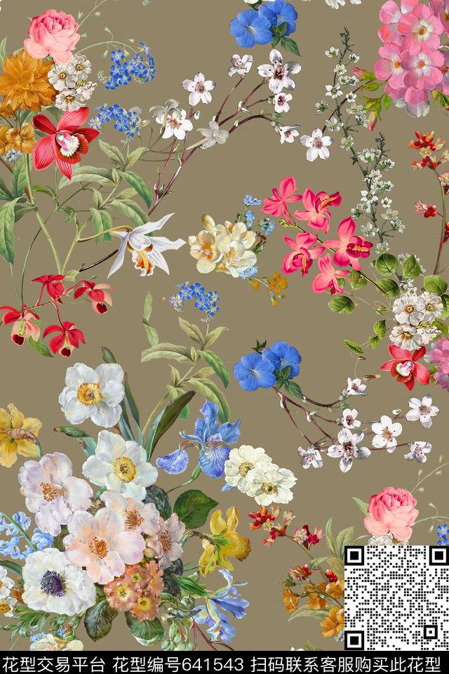 油画花卉手绘花卉布艺家纺数码印花华亿平台下载（图片编号: 641543） - 瓦栏（Walan）