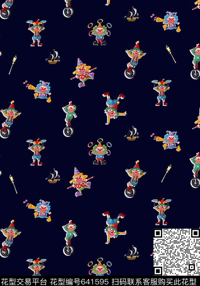 小丑人物马戏团杂耍传统印花华亿平台下载（图片编号: 641595） - 瓦栏（Walan）