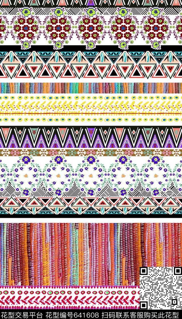 民族风布纹效果小几何传统印花华亿平台下载（图片编号: 641608） - 瓦栏（Walan）