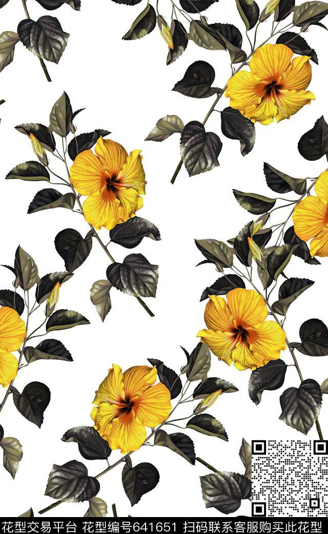 乱花花卉花朵数码印花华亿平台下载（图片编号: 641651） - 瓦栏（Walan）