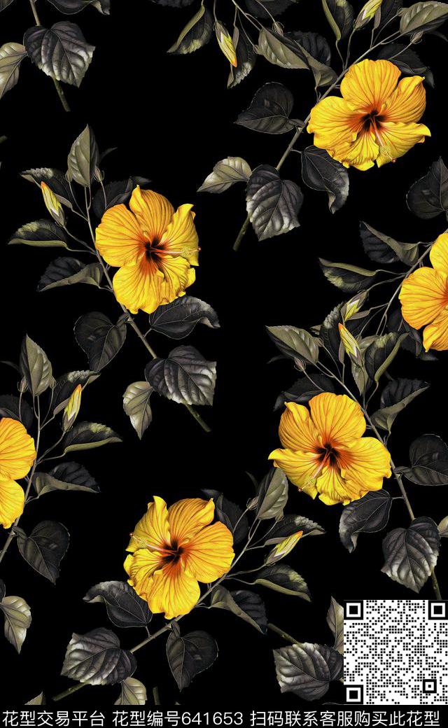 乱花花卉花朵数码印花华亿平台下载（图片编号: 641653） - 瓦栏（Walan）