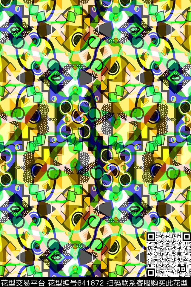 几何彩色图案方格不规则几何传统印花华亿平台下载（图片编号: 641672） - 瓦栏（Walan）