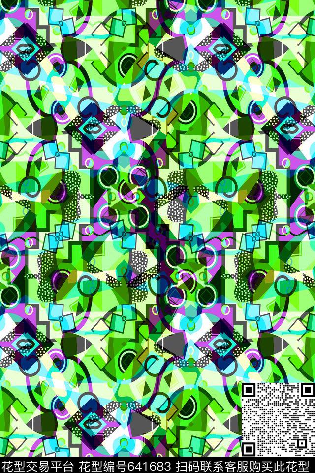 几何彩色图案方格不规则几何传统印花华亿平台下载（图片编号: 641683） - 瓦栏（Walan）