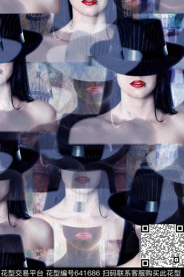 人物头像女装数码印花华亿平台下载（图片编号: 641686） - 瓦栏（Walan）