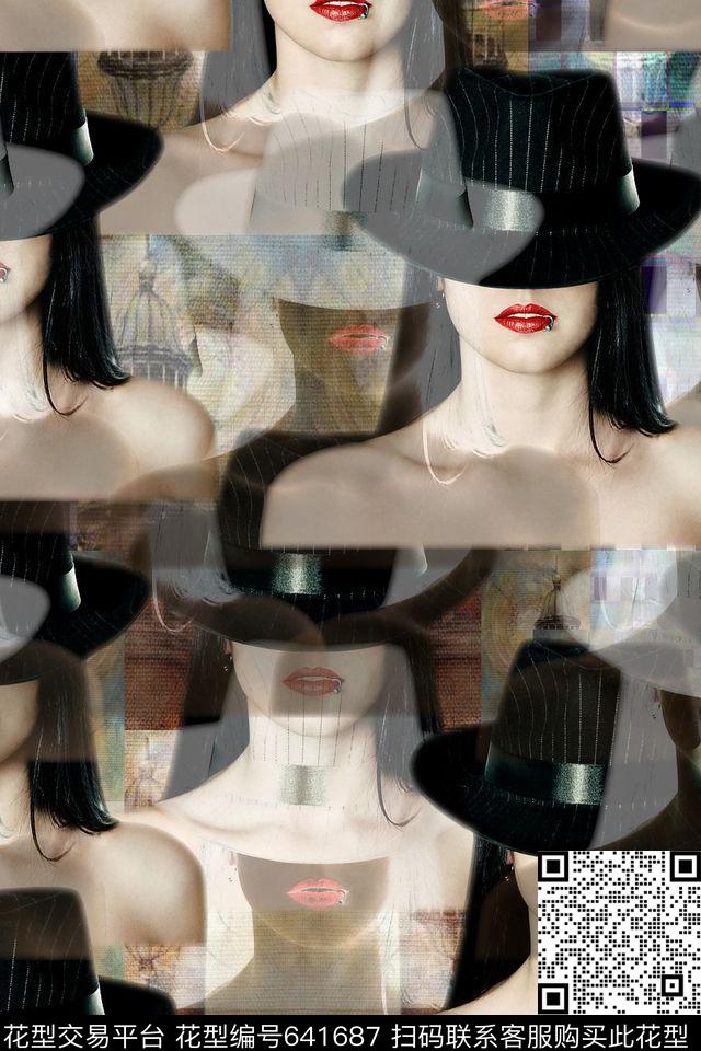 人物头像女装数码印花华亿平台下载（图片编号: 641687） - 瓦栏（Walan）