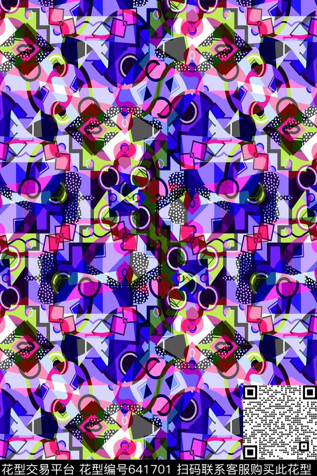 几何彩色图案方格不规则几何传统印花华亿平台下载（图片编号: 641701） - 瓦栏（Walan）