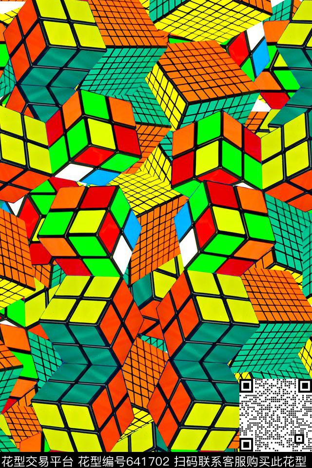 立体几何魔方数码印花华亿平台下载（图片编号: 641702） - 瓦栏（Walan）