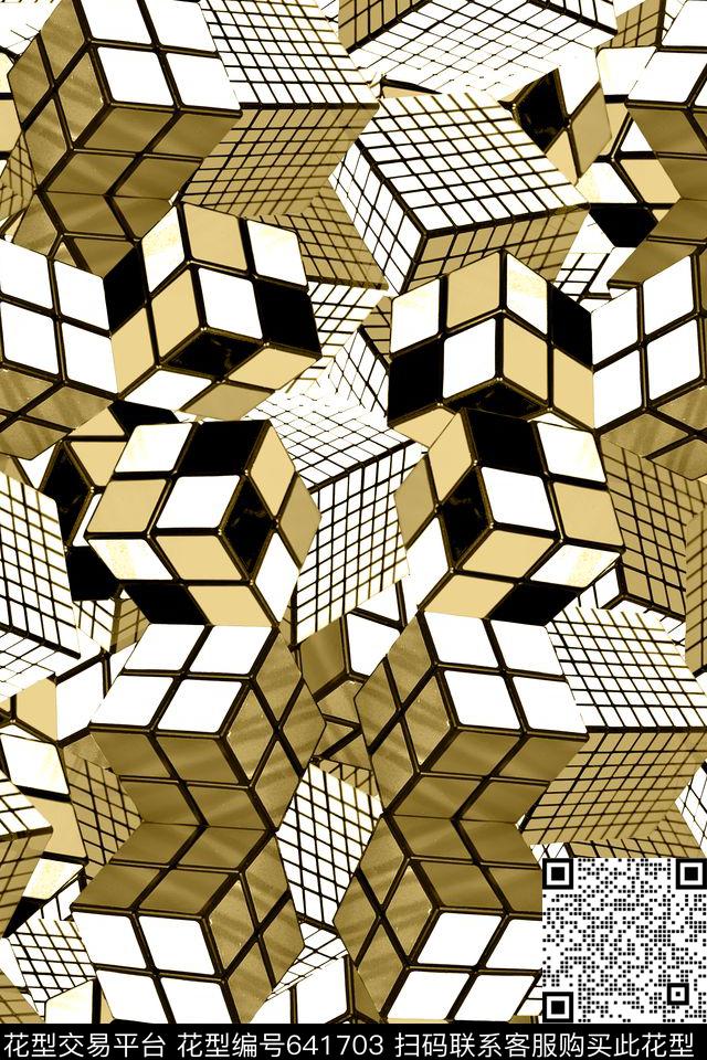 立体几何魔方数码印花华亿平台下载（图片编号: 641703） - 瓦栏（Walan）
