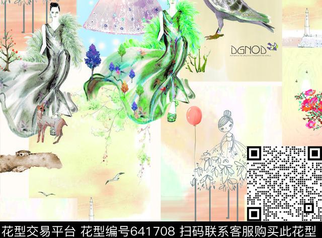 长裙丝巾波西米亚数码印花华亿平台下载（图片编号: 641708） - 瓦栏（Walan）