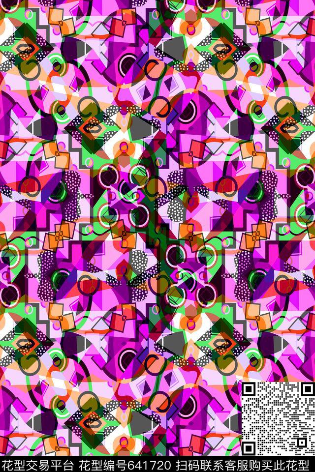 几何彩色图案方格不规则几何传统印花华亿平台下载（图片编号: 641720） - 瓦栏（Walan）