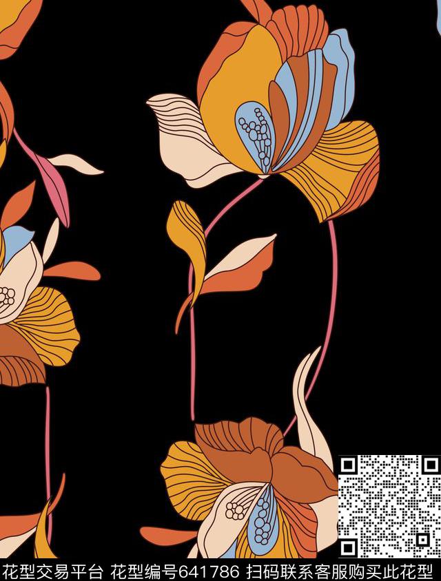 2017年春夏女装华亿平台花瓣花朵传统印花华亿平台下载（图片编号: 641786） - 瓦栏（Walan）