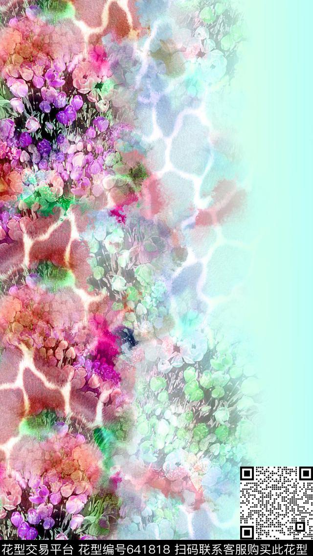 花卉郁金香动物纹花卉组合数码印花华亿平台下载（图片编号: 641818） - 瓦栏（Walan）