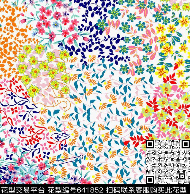 丝巾长裙花朵传统印花华亿平台下载（图片编号: 641852） - 瓦栏（Walan）