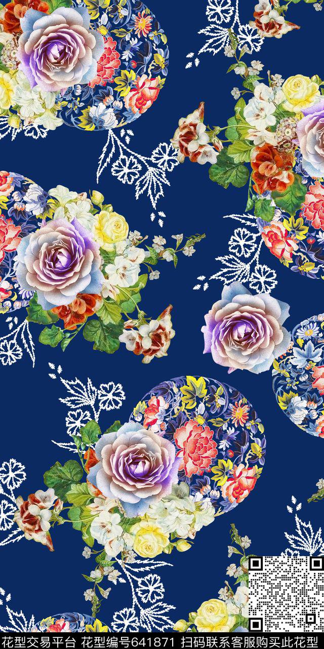 清爽大牌时尚女装数码花卉印花华亿平台下载（图片编号: 641871） - 瓦栏（Walan）