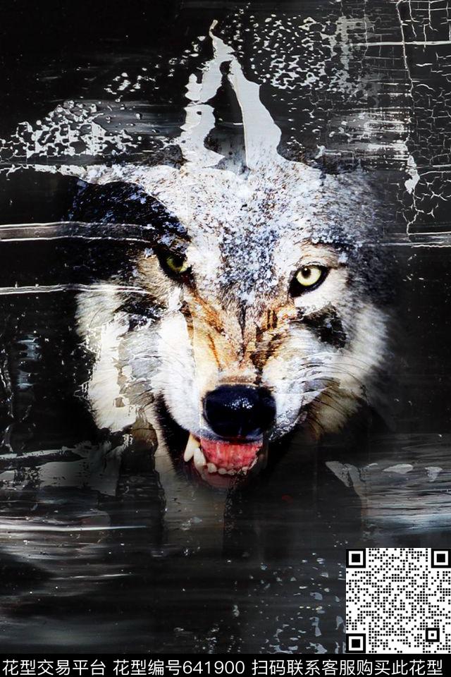 狼肌理动物数码印花华亿平台下载（图片编号: 641900） - 瓦栏（Walan）