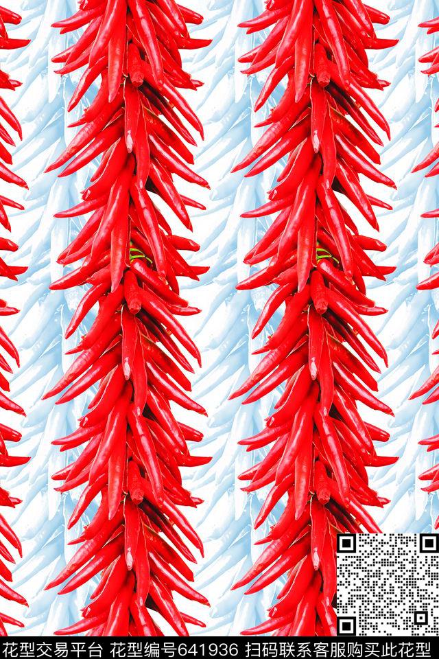 热带火辣红辣椒泳装华亿平台数码印花华亿平台下载（图片编号: 641936） - 瓦栏（Walan）