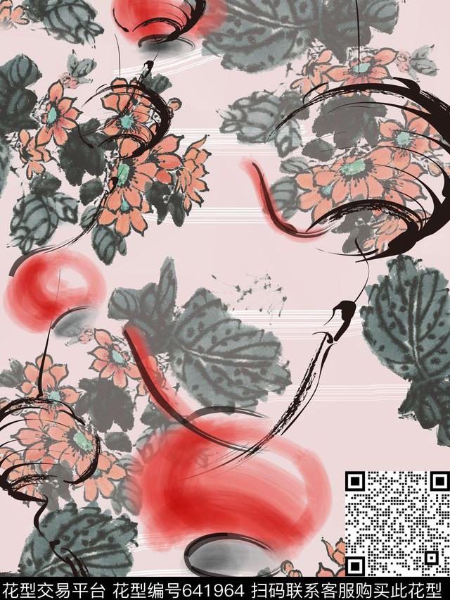 现代、休闲服装花卉数码印花华亿平台下载（图片编号: 641964） - 瓦栏（Walan）