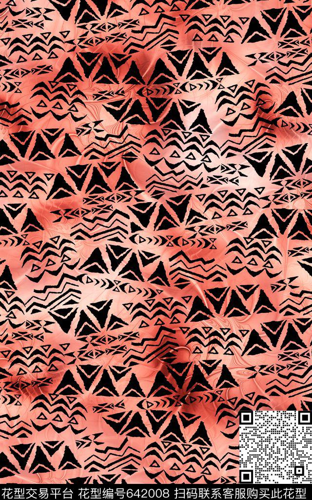几何三角肌理数码印花华亿平台下载（图片编号: 642008） - 瓦栏（Walan）
