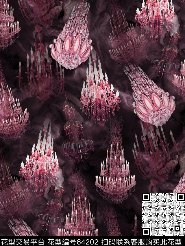 水晶灯闪亮数码印花华亿平台下载（图片编号: 64202） - 瓦栏（Walan）