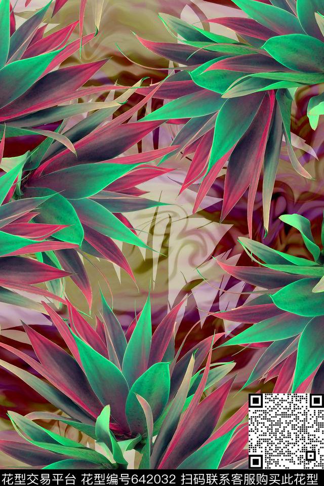 热带泳装植物数码印花华亿平台下载（图片编号: 642032） - 瓦栏（Walan）