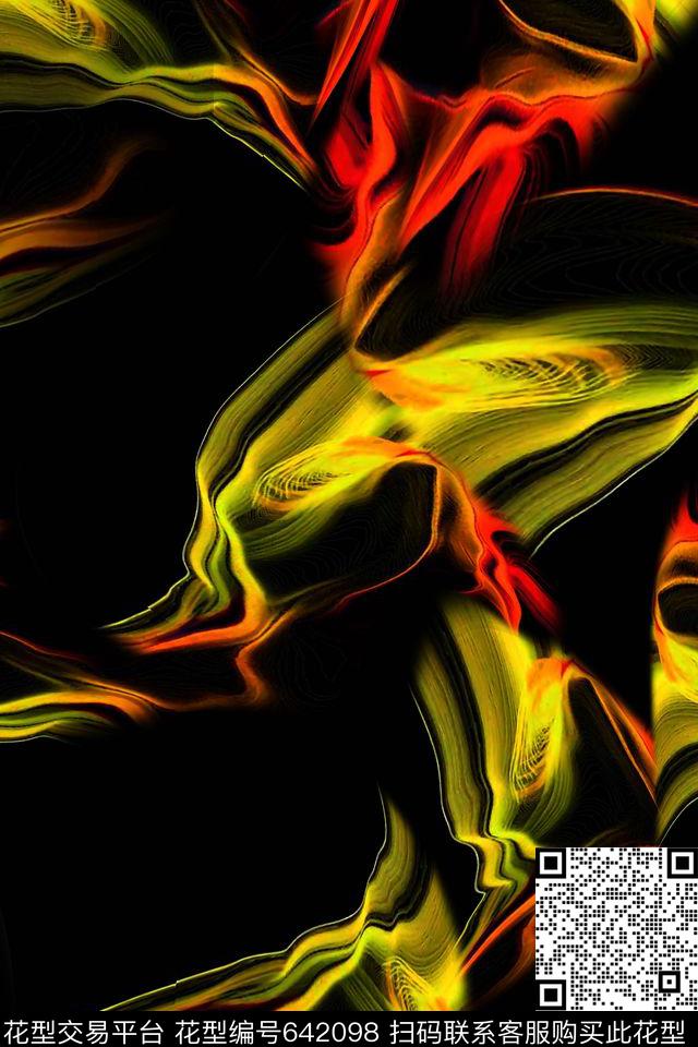 男装抽象光线数码印花华亿平台下载（图片编号: 642098） - 瓦栏（Walan）